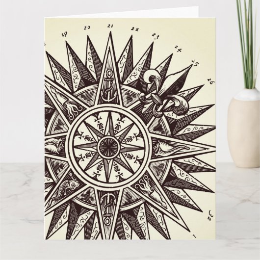 Compass-Rose Dankeskarte (Vorderseite)