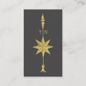 Compass Rose Gold Arrow Business Cards Visitenkarte (Rückseite)