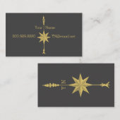 Compass Rose Gold Arrow Business Cards Visitenkarte (Vorne/Hinten)