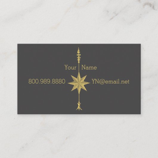 Compass Rose Gold Arrow Business Cards Visitenkarte (Vorderseite)