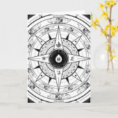 Compass-Rose - Gruß- / Note-Karte (weiß) Karte (Gelbe Blume)
