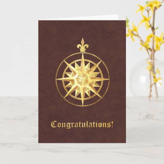 Compass Rose Herzlichen Glückwunsch Karte (Gelbe Blume)