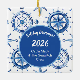 Compass Rose Keramikornament