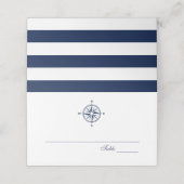 Compass Rose Nautical Wedding | Platzkarte (Außenseite Aufgefaltet)