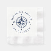 Compass Rose Nautical Wedding Serviette (Vorderseite)
