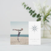 Compass Rose nautisches Foto Save the Date Postkarte (Stehend Vorderseite)