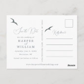 Compass Rose nautisches Foto Save the Date Postkarte (Rückseite)