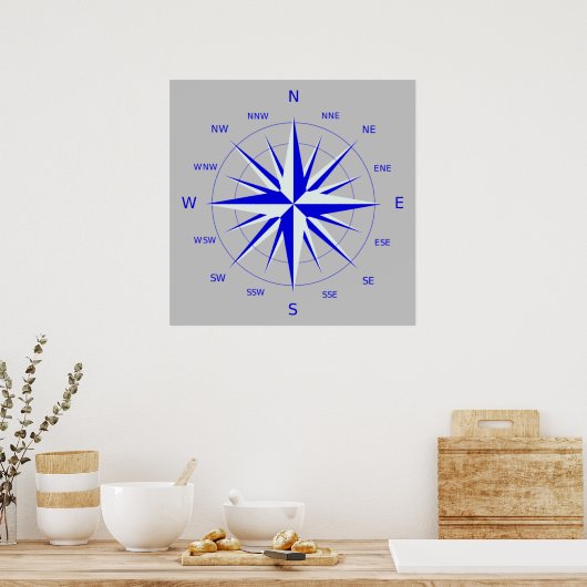 Compass Rose Poster (Küche)