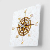 Compass Rose Quadratische Wanduhr (Winkel)