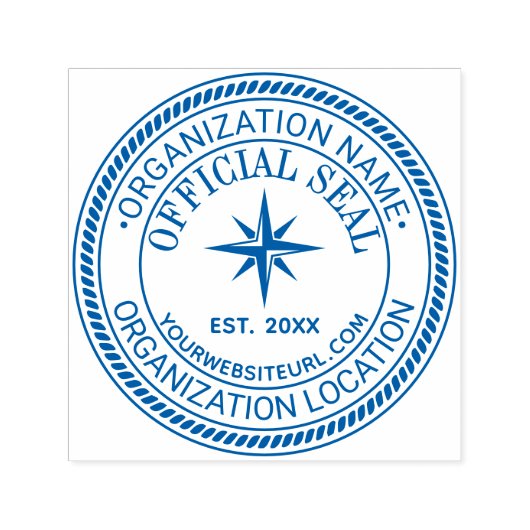 Compass Rose Rope#2 Offiziell Siegel Name URL Est Permastempel (Design)