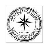 Compass Rose Rope #2 Siegel Name Ort Datum Permastempel (Design)