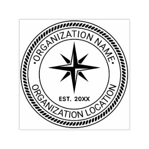 Compass Rose Rope #2 Siegel Name Ort Datum Permastempel