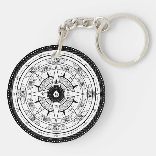 Compass-Rose - Schlüsselanhänger (weiß) (Rückseite)