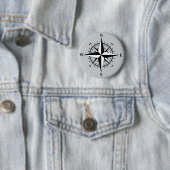 Compass Rose Schwarz & Weiß Button (Beispiel)