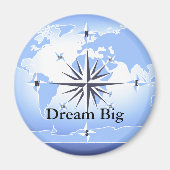 Compass Rose Segeln Ocean Blue Dream Big Magnet (Vorne)