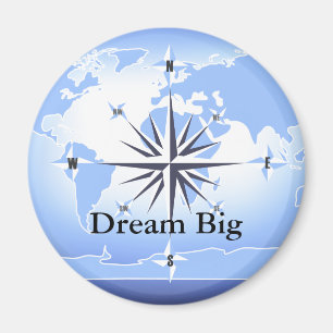 Compass Rose Segeln Ocean Blue Dream Big Magnet