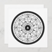 Compass-Rose - Square Invitation Card (weiß) Einladung (Vorne/Hinten)