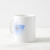 Compass Rose World Map Tasse (Vorderseite Links)