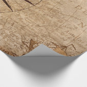 Compass Segelschiff Discovery Age World Map Geschenkpapier (Ecke)