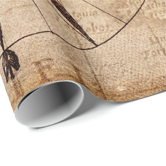 Compass Segelschiff Discovery Age World Map Geschenkpapier (Rolleneckpunkt)