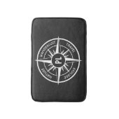 Compass star Emblem monogramm schwarz-weiß Badematte (Vorderseite Vertikal)