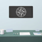 Compass star Emblem monogramm schwarz-weiß Banner (Messe)