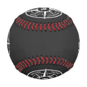 Compass star Emblem monogramm schwarz-weiß Baseball (Rückseite)