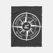 Compass star Emblem monogramm schwarz-weiß Fleecedecke (Vorderseite)