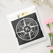 Compass star Emblem monogramm schwarz-weiß Geschenktütchen (Versiegelt)