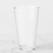 Compass star Emblem monogramm schwarz-weiß Glas (Vorderseite)