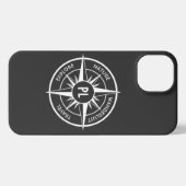Compass star Emblem monogramm schwarz-weiß iPhone Hülle (Rückseite (Horizontal))