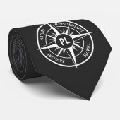 Compass star Emblem monogramm schwarz-weiß Krawatte (Gerollt)