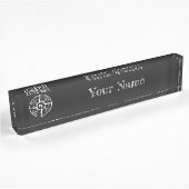 Compass star Emblem monogramm schwarz-weiß Namensplakette