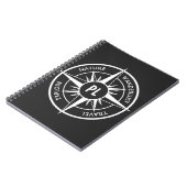 Compass star Emblem monogramm schwarz-weiß Notizblock (Linke Seite)