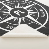 Compass star Emblem monogramm schwarz-weiß Sherpadecke (3/4)