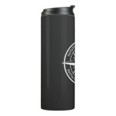 Compass star Emblem monogramm schwarz-weiß Thermosbecher (Nach links gedreht)