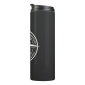 Compass star Emblem monogramm schwarz-weiß Thermosbecher (Nach rechts gedreht)