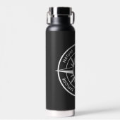 Compass star Emblem monogramm schwarz-weiß Trinkflasche (Vorne)