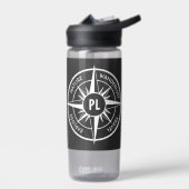 Compass star Emblem monogramm schwarz-weiß Trinkflasche (Links)
