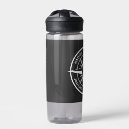 Compass star Emblem monogramm schwarz-weiß Trinkflasche