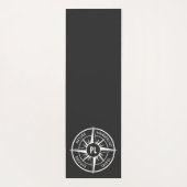 Compass star Emblem monogramm schwarz-weiß Yogamatte (Rückseite)