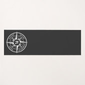 Compass star Emblem monogramm schwarz-weiß Yogamatte (Vorderseite (Horizontal))