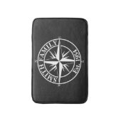 Compass Star Monogramm personalisierbares Emblem Badematte (Vorderseite Vertikal)
