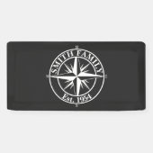 Compass Star Monogramm personalisierbares Emblem Banner (Horizontal)