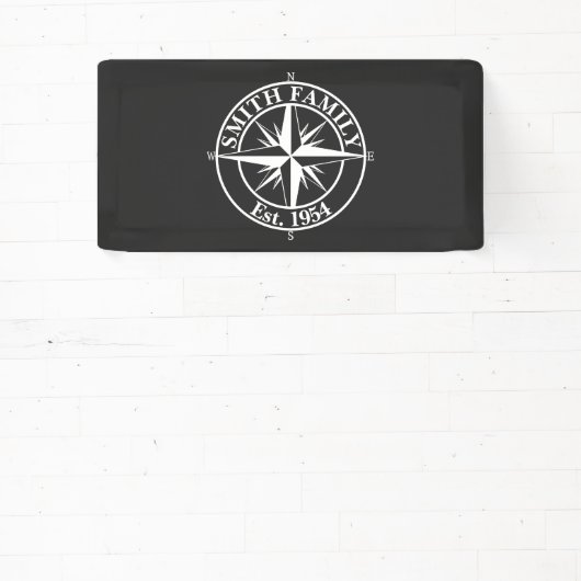 Compass Star Monogramm personalisierbares Emblem Banner (InSitu)