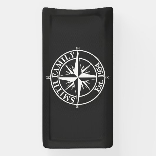 Compass Star Monogramm personalisierbares Emblem Banner (Vertikal)