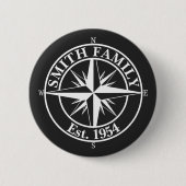 Compass Star Monogramm personalisierbares Emblem Button (Vorderseite)