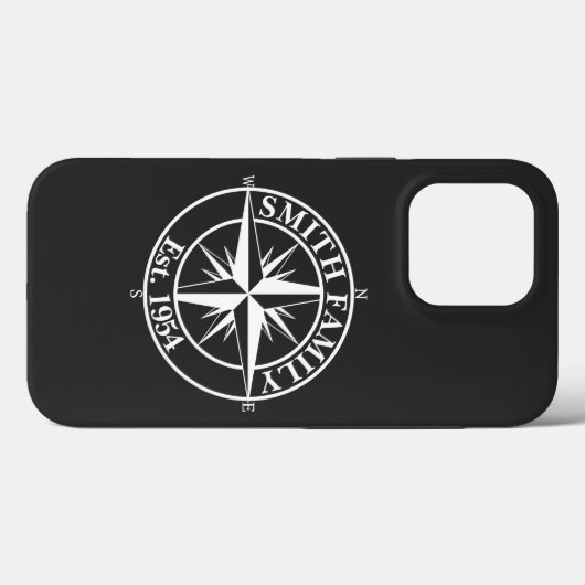 Compass Star Monogramm personalisierbares Emblem Case-Mate iPhone Hülle (Rückseite (Horizontal))