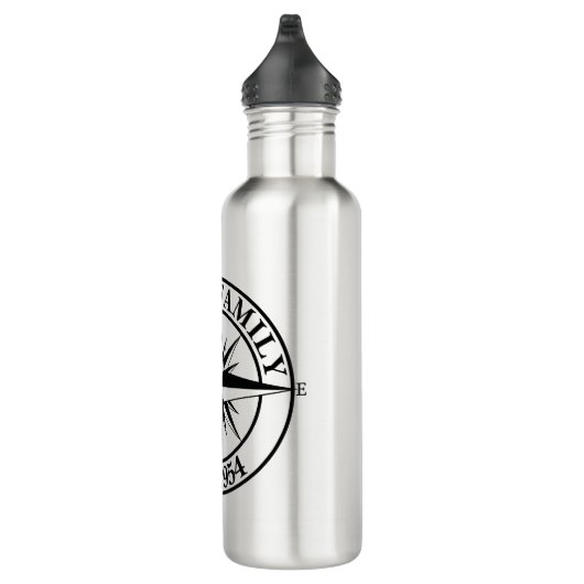 Compass Star Monogramm personalisierbares Emblem Edelstahlflasche (Rechts)