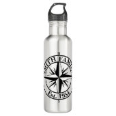 Compass Star Monogramm personalisierbares Emblem Edelstahlflasche (Vorderseite)